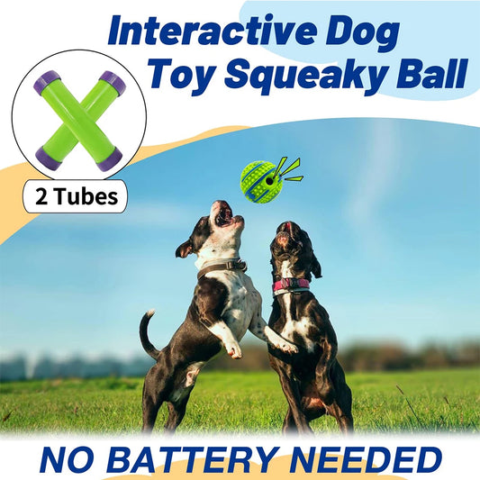 Wobble Wag Giggle Ball for Dogs - 10cm Spiky Chew Toy with Giggle Sound, Interactive Squeaky Teeth Cleaning Ball for Small Dogs