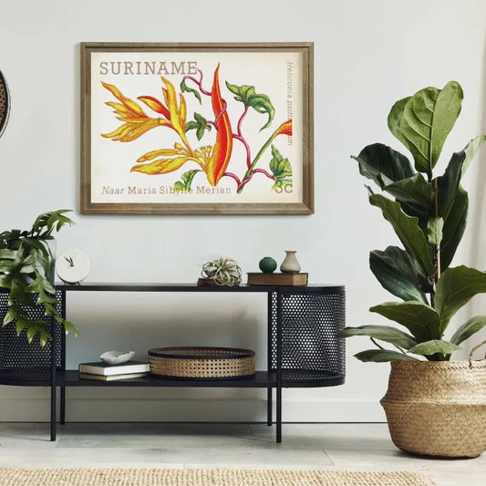 Vintage Botanical Boho Wall Art Decor Floral Mushroom Cactus Tropical Flowers Canvas Print Retro Travel Poster Illustration Gift