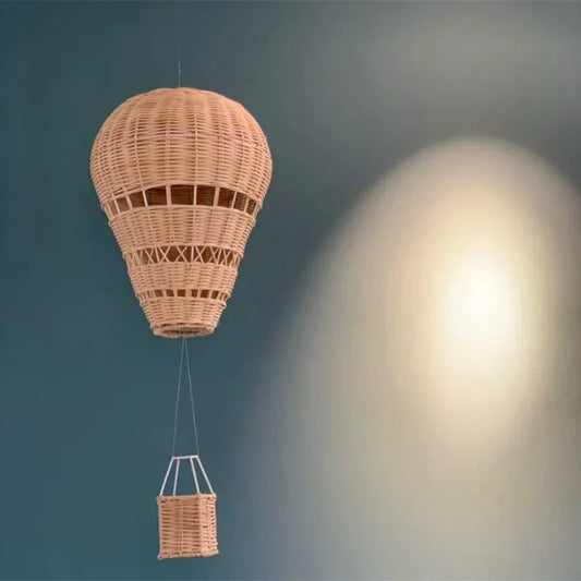 Rattan Hot Air Balloon Decor Hand-woven Wall Hanging Decor Handmade Nordic Photograph Prop for Kids Room Kindergarten Nursery