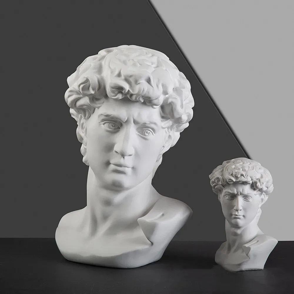 Greek David Bust Statue Resin Decorative Figurines Sculpture Home Office Bookshelf Desk Living Room Decor Mythology Ornaments