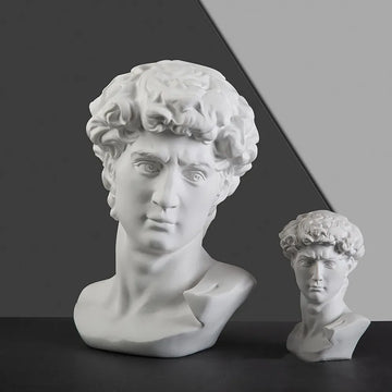 Greek David Bust Statue Resin Decorative Figurines Sculpture Home Office Bookshelf Desk Living Room Decor Mythology Ornaments