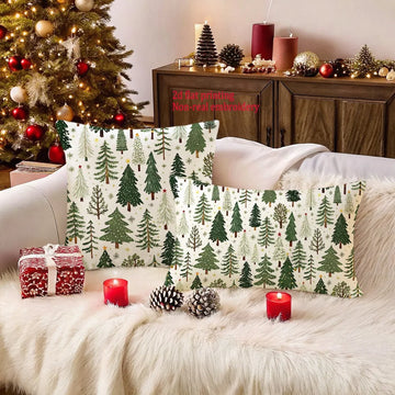 Christmas Tree-Printed Pillowcases: Festive Decor for Your Home! Sofa cushion cover, New Year home decoration