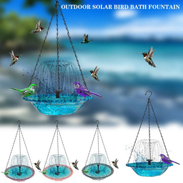 Solar fountain hanging bird feeder,Solar Bird Bath,Outdoor garden bird play perch feeder,Hummingbird Feeder And Drinking