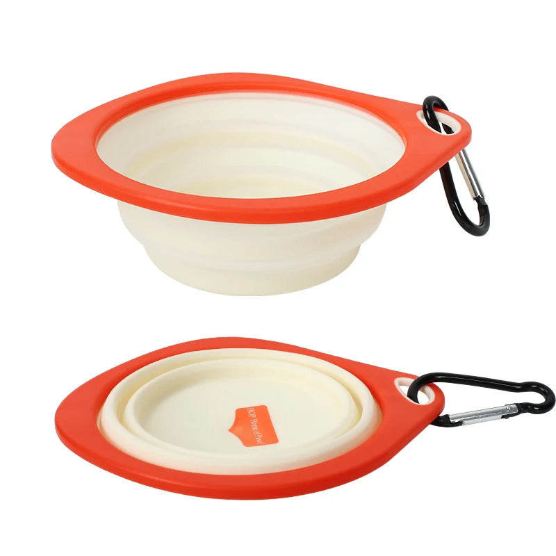 Outdoor Travel Folding Cat Food Bowl Foldable Pet Dog Drinking Water Feeding Bowl