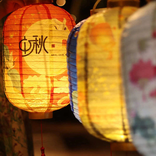 Paper Lantern Mid-Autumn Festival Lantern Traditional Chinese style Lantern Home Decoration Outdoor Hanging Decor Party Supplies