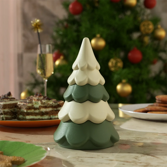 Blooming Stacking Christmas Tree Candle Jar Silicone Molds for Concrete Jesmonite Cement DIY Christmas Craft Gifts