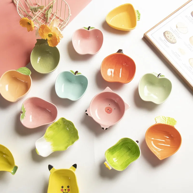 Cute Pig Pet Bowl Creative Dish Home Ceramic Flavor Dish Girl Heart Home Decoration