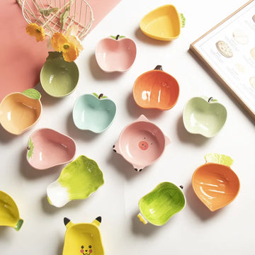 Cute Pig Pet Bowl Creative Dish Home Ceramic Flavor Dish Girl Heart Home Decoration