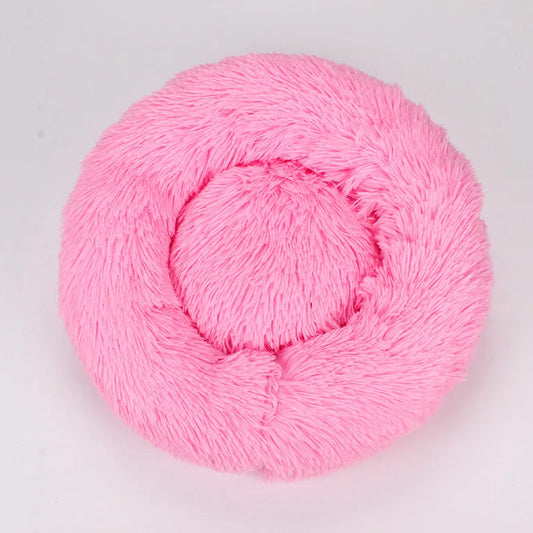 Creative Four Seasons Solid Color Plush Bag Warm Dog Nest Round Size Cat Dog Nest Dog Nest Cat Nest Pet Nest Pet Supplies