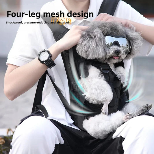 Wakytu Shoulder Pet Bag Backpack Breathable Dog Bag Going Out Portable Dog Backpack Walking Dog Cat Pet Chest Bag