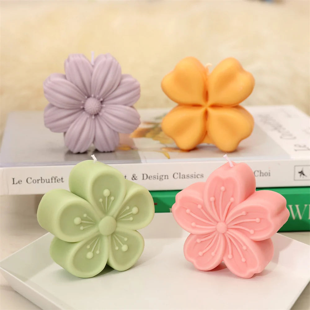 Flower Shape Silicone Mold for Candles Aromatherapy Candle Mold Handmade DIY Craft Home Decor