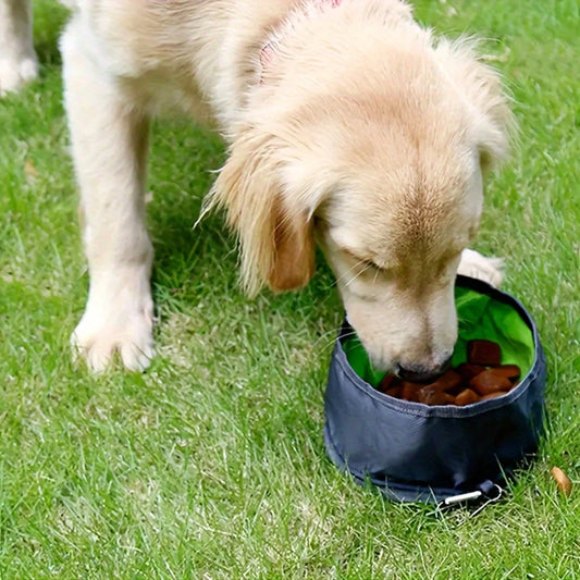 Foldable Oxford Cloth Zipper Dog Bowl Portable Drinking Bowl Food Bowl Pet Supplies Outdoor Folding Pet Bowl Pet Supplies