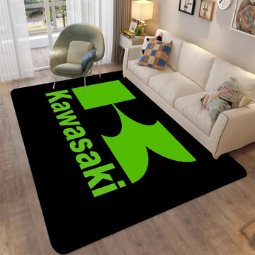 Kawasaki Motorcycle Garage Room Mats Cheaper Anti-slip Modern Living Room Balcony Printed Household Carpets