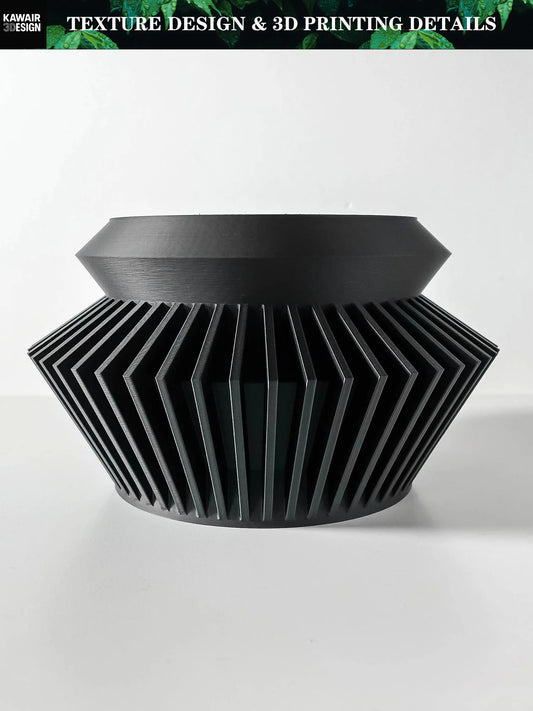 3D Printed Flower Pot Line Texture Rhombus Square Decorative Home Use Strong Design Sense Biodegradable Gift for Mum