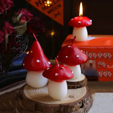 Halloween Aromatic Candles for Room Decoration Mushroom Pumpkin Spice Autumn Candle Gift Set for Thanksgiving Day