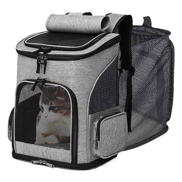 New cat and dog bag pet bag portable and foldable expandable breathable mesh backpack