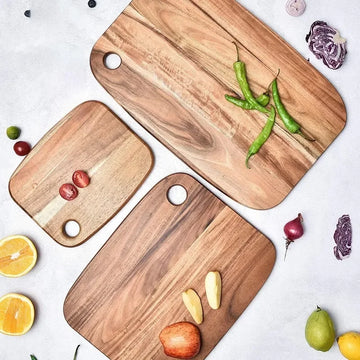 Acacia Wood Cutting Board Home Kitchen Vegetable Meat Cutting Board Fruit Cutting Board Outdoor Camping Portable Accessories