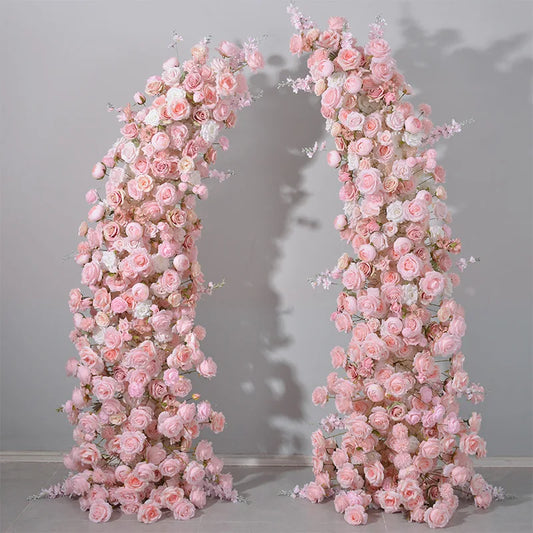 New 210- 230CM Artificial Pink Oxhorn Floral Arrangement Ideal for Wedding Archways Engagement Venues Perfect for Decorating