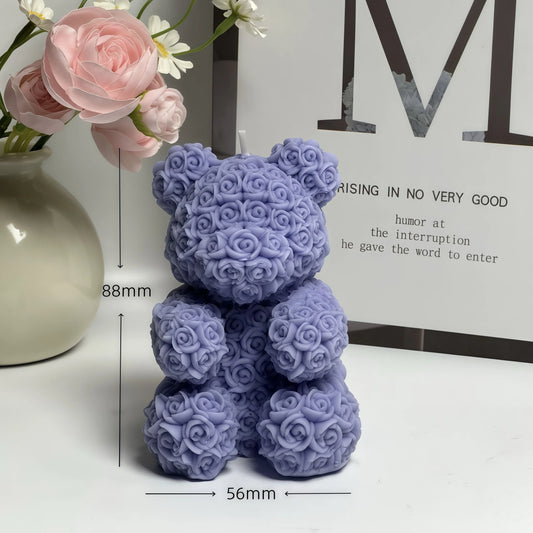Cute bear low-temperature scented candle, skin-friendly, couple handcrafted anti-scald, romantic scene props that can be torn of