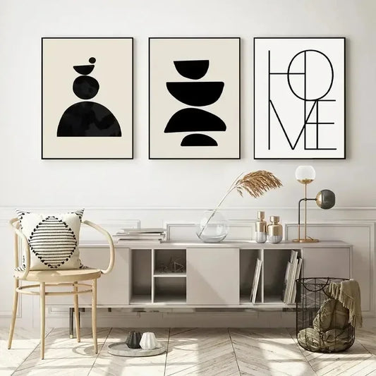 Bohemian Mural Bohemian Geometric Line Poster Black Rice Wall Art Minimalist Print Canvas Painting Poster for Modern Home Decor