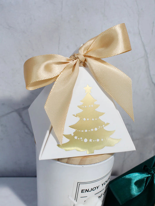 ChristmasTriangle Box Christmas Party Favors Gift Boxs for Christmas Decorations, Merry Christmas Holiday Gift Wrapping Goodie B