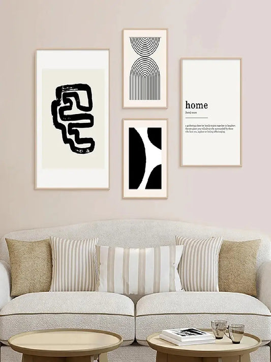 Minimalist Black  White Ink Wall Art  HD Abstract Lines Print Poster for Living Room  Bedroom Decor