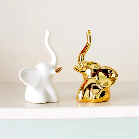 Home Decor 1 Pair, Small Decorative Accents for Shelves, Livingroom and Bedroom, Gold and White home decoration accessories