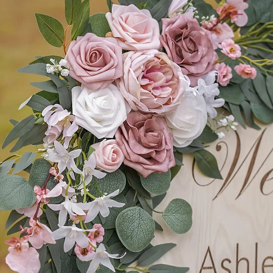 2pcs Wedding Decoration Flowers, Artificial Rose Wreaths,Suitable for Outdoor Decoration,Home Decoration,Wedding Arch Decoration