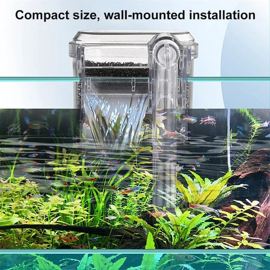 Fish Tank Suspended Filter Water Purifier Adjustable Water Flow Hang Up Filter Water Pump USB Plug In Aquarium Accessories