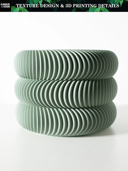 Modern Minimalist 3D Printed Plant Pot – Biodegradable Flower Planter for Home Decor, Eco-Friendly Sustainable Gift (Maro)