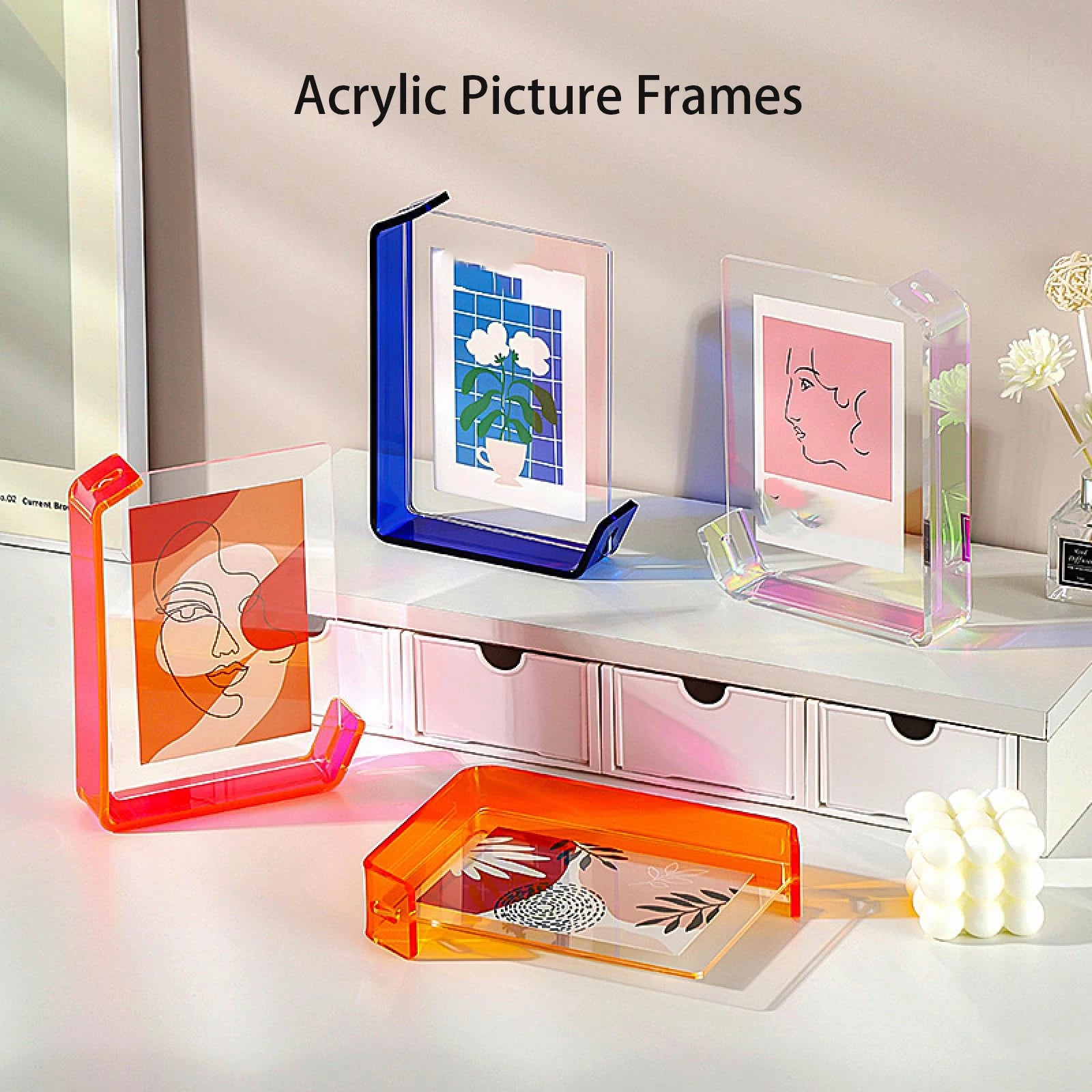 Transparent Acrylic Picture Frame 6-inch Floating Photo DIY photo frame party Ornament home decor christmas decorations