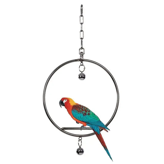 Parrot Octopus Stainless Steel Swing Toy Large Hanging Ring Stand Bird Cage Accessories Tiger Skin Peony Bird Supplies