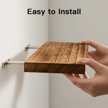 HeMu Wood Floating Wall Shelves - for home Storage Rack for Photos & Books in Living Room or Bedroom Multi-purpose Wall Shelf