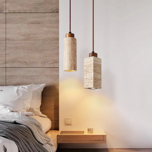 Modern LED Chandelier Natural Yellow Stone Decorative Bedside Lamp Kitchen Island Cafe Bar Restaurant Nordic Small Chandelier