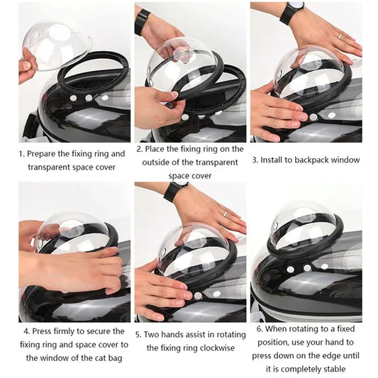 Transparent Cat Backpack Handheld Portable High-capacity Pet Backpack Improve Air Circulation Breathable Space Pet Supply