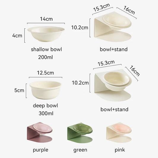 Ceramic Ceramic Bowl Small Dogs Height Adjustable Protecting Cervical Spine Anti Overturning Food and Water Feeding Bowls