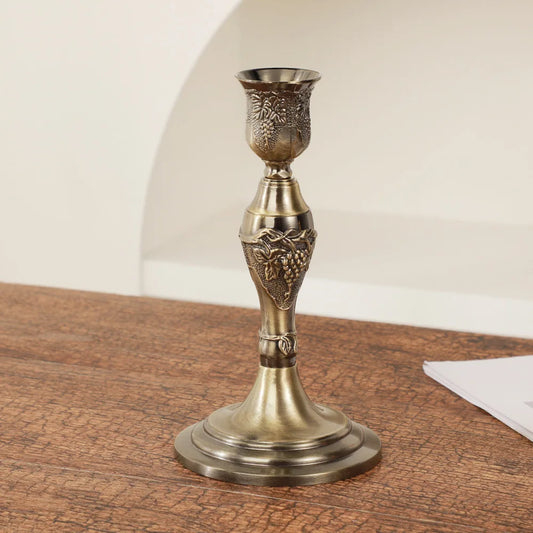 Light Luxury, Nordic Style Vintage Candle Holder Metal Candles Holder Zinc Alloy, Electroplated Candlesticks for Candles