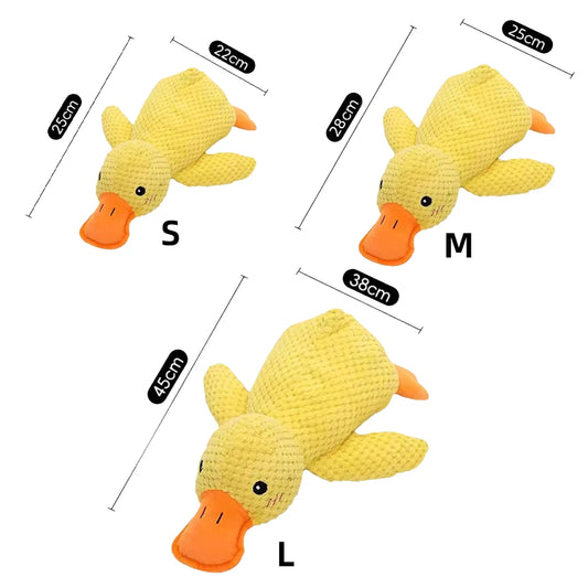 Plush Duck Dog Toy Cuddly Sleeping Companion And Squeaky Chew Entertainment Pet Toy Bite Resistant With Teeth Cleaning Function