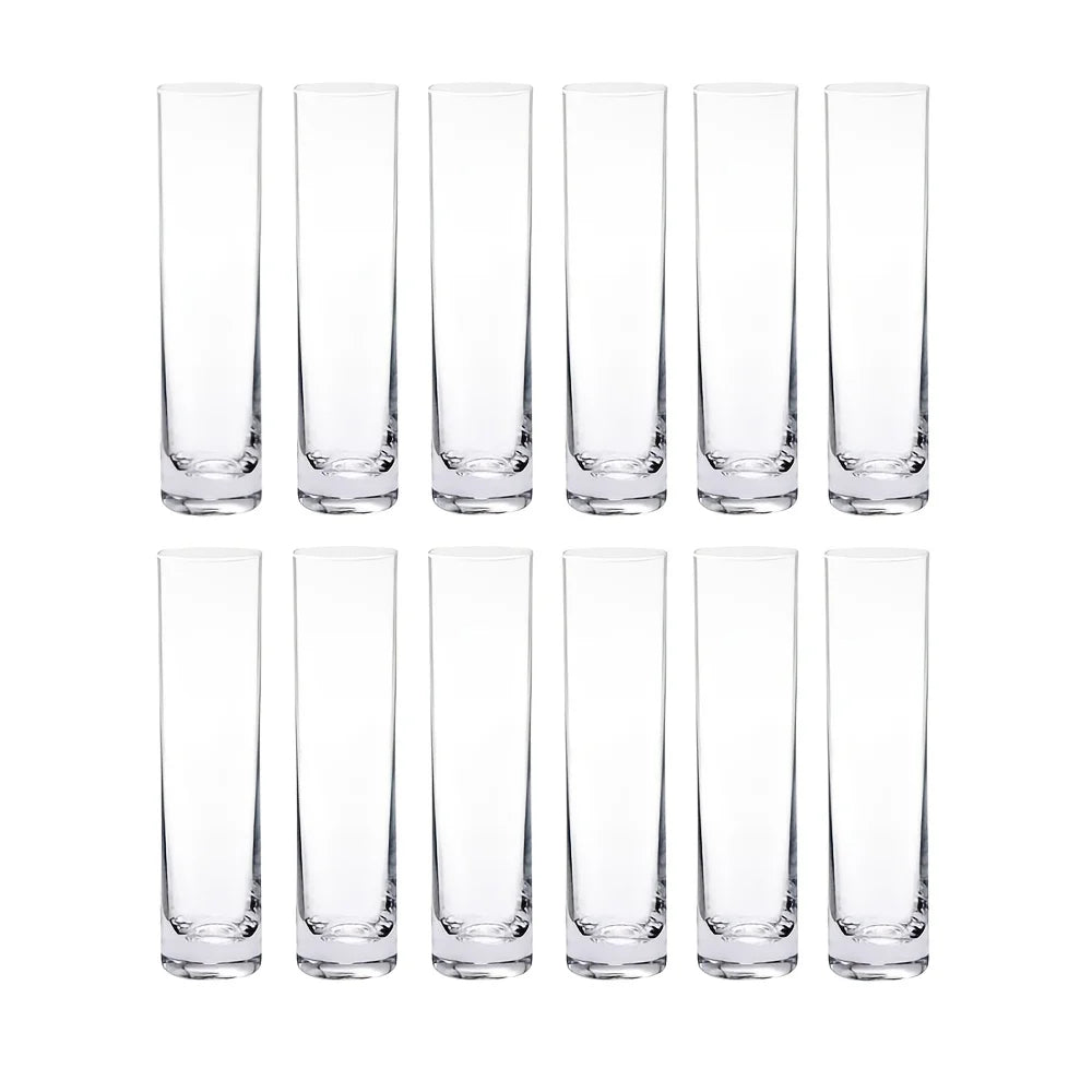 12 Pieces Glass Cylinder Vase, Clear Small Flower Vase, Home Decoration Vase, Party Decoration Vase, Suitable for Wedding