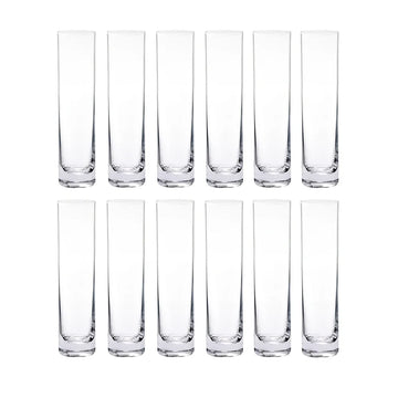 12 Pieces Glass Cylinder Vase, Clear Small Flower Vase, Home Decoration Vase, Party Decoration Vase, Suitable for Wedding