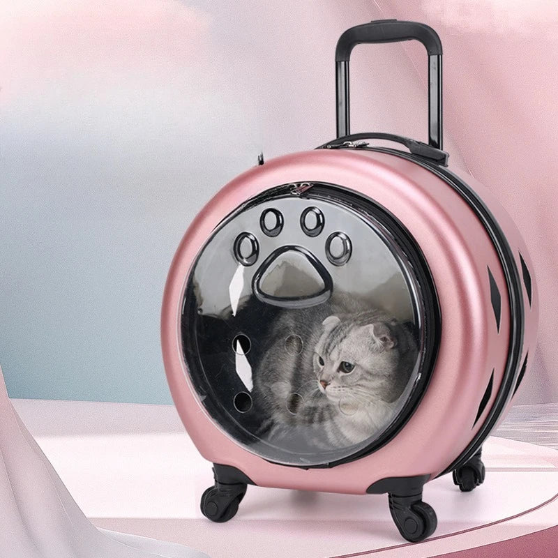 Cat Carrier Pet Carrier Cat Backpack Bag Cat Transport Small Animal Carrier Pet Trolley Case Transparent Reinforced Portable PC
