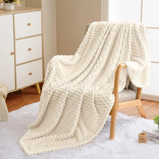 Fuzzy Flannel Blanket for Bed, Sofa, Couch, Travel, Camping Fleece Throw Blanket King Plush Fuzzy Flannel Blanket