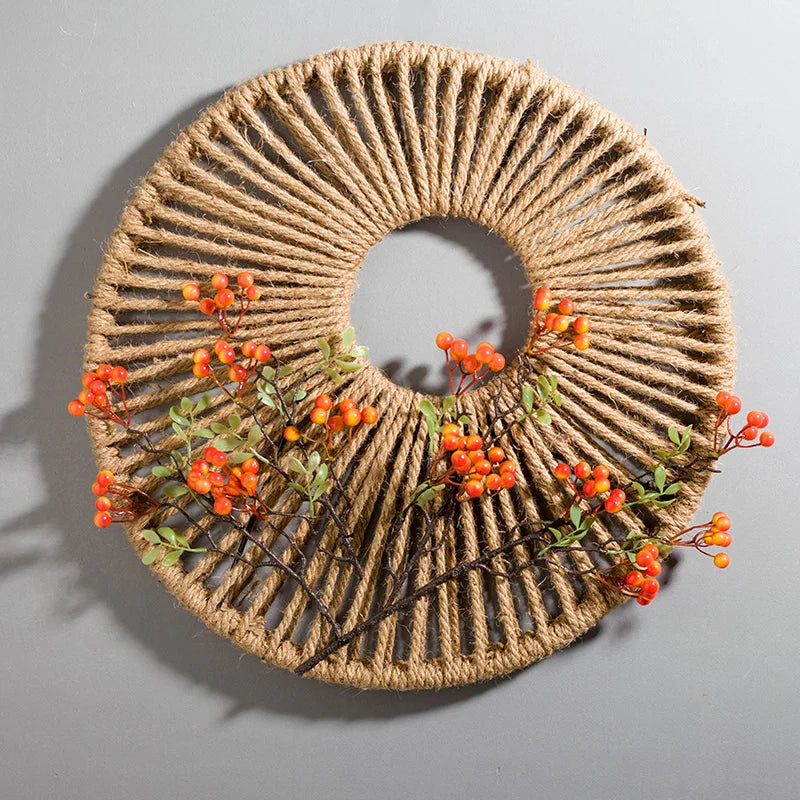 Modern Oriental Rattan Wall Art, Thickened Round Home Decor, Non-Slip Macrame Hanging, Creative Boho Living Room Decoration