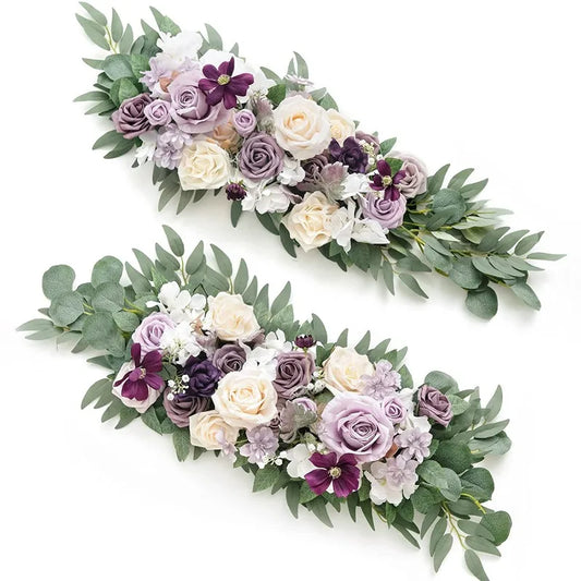 Simulated Flowers Wedding Arch Flowers Two-piece Set Welcoming Flowers and Wine Party Dining Table Flower Arrangement Scene