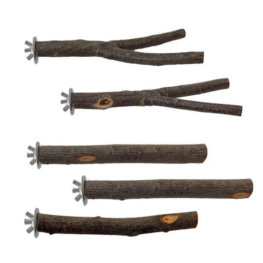 Set of 5 Parrots Perch Grinding Branch Scratchers Perch Bird Stand Cage Toy Rack Toy Grinding Perch Supplies