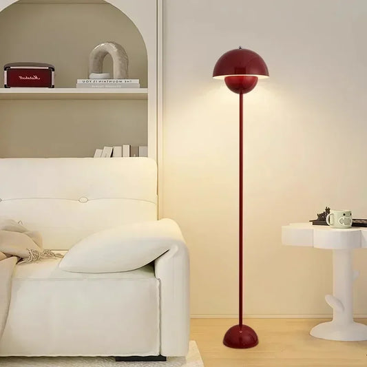 Nordic Modern Mushroom LED Floor Lamp Living Room Sofa Decoration Retro Style Light Luxury Bedroom Bedside Flower Bud Floor Lamp