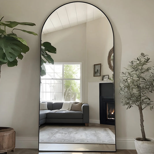 Arch Floor Mirror, 76"x34" Full Length Mirror - Freestanding Full Body Mirror with Stand for Bedroom or Living Room
