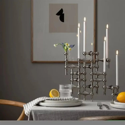 Vintage Candlestick Holders Small Stand Nordic Metal Candlestick for Stick Skinny Candelabra Set for 3 Candles Living Room Decor