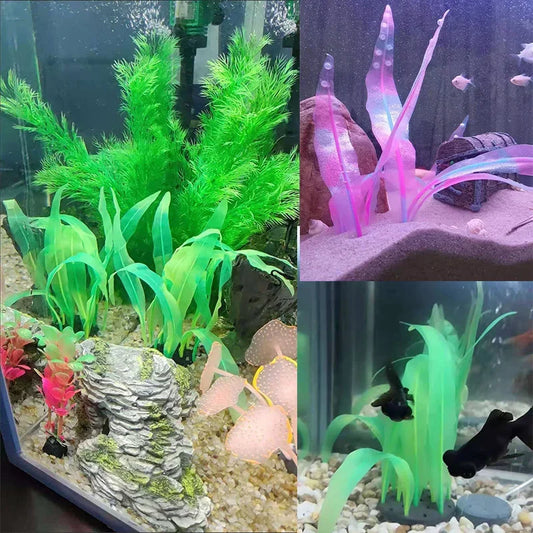 Artificial Swim Glow Kelp Aquarium Decoration Aquatic Plants Water Grass Fish Tank Ornaments Underwater Landscape Accessories