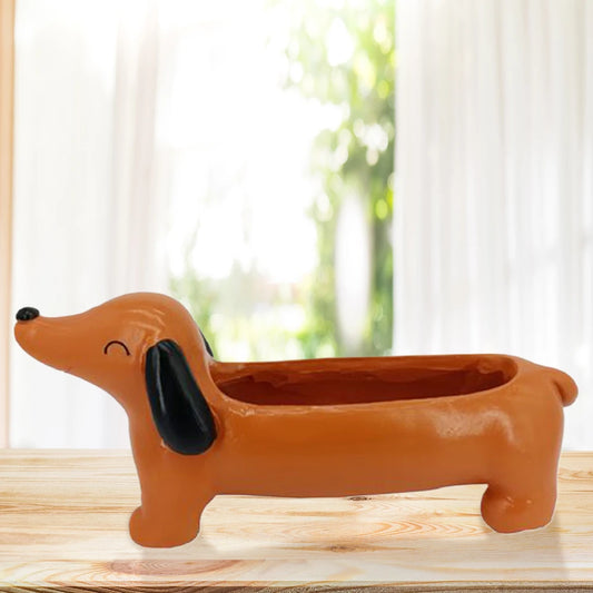 Dachshund Flower Pot Dog Plant Pot Cute Flower Planter Aesthetic Succulent Flower Planter for Flowers & Small Plants